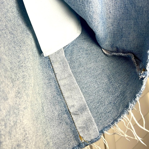 Urban Outfitters BDG Asymmetrical Cross Waist Wrap Distressed Denim Skirt Size S - Picture 8 of 11